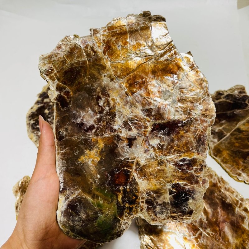 5 Pieces Raw Gold Mica Slab Stone Specimen -Wholesale Crystals