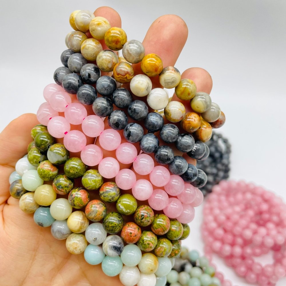 7 Chakra with Clear Quartz Beaded Bracelet – Sage Crystals
