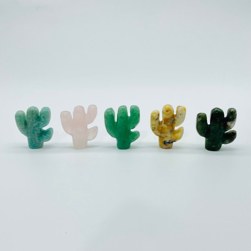 cactus crystals 5 Types Mini Cactus Carving Crystal Wholesale