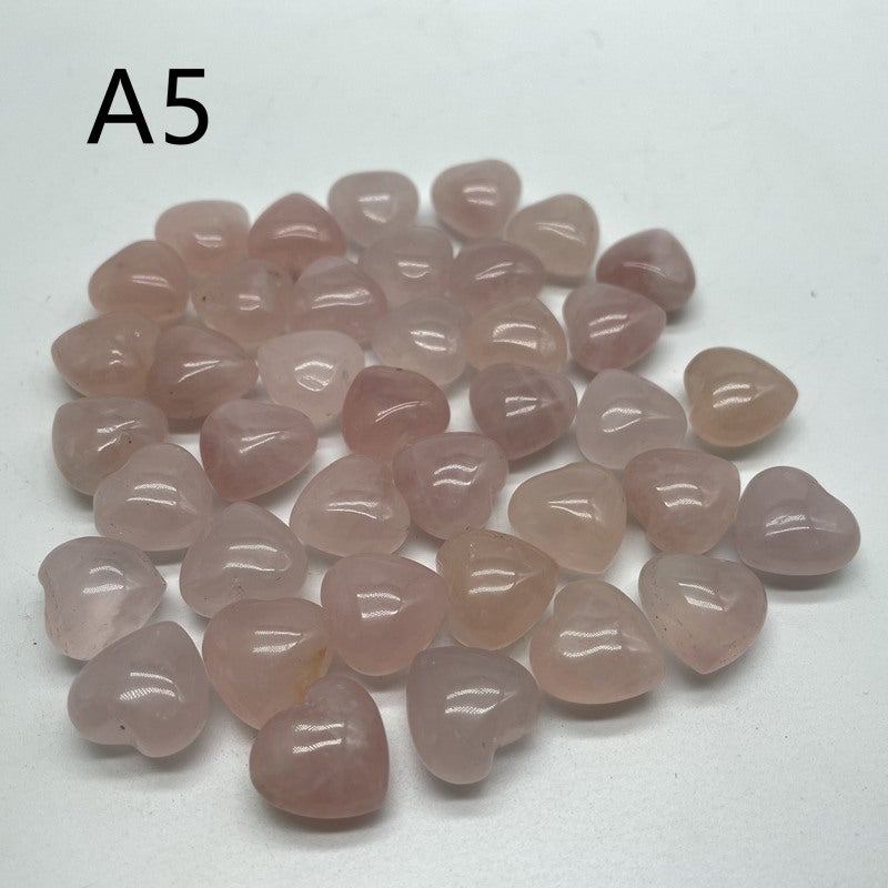 5 Types Mini Heart Pocket Heart Crystals 0.6in(1.5cm) Wholesale Rose Quartz Aventurine -Wholesale Crystals