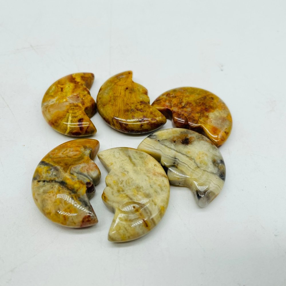 5 Types Moon Face Stone Crazy Agate & Labradorite Carving Wholesale -Wholesale Crystals