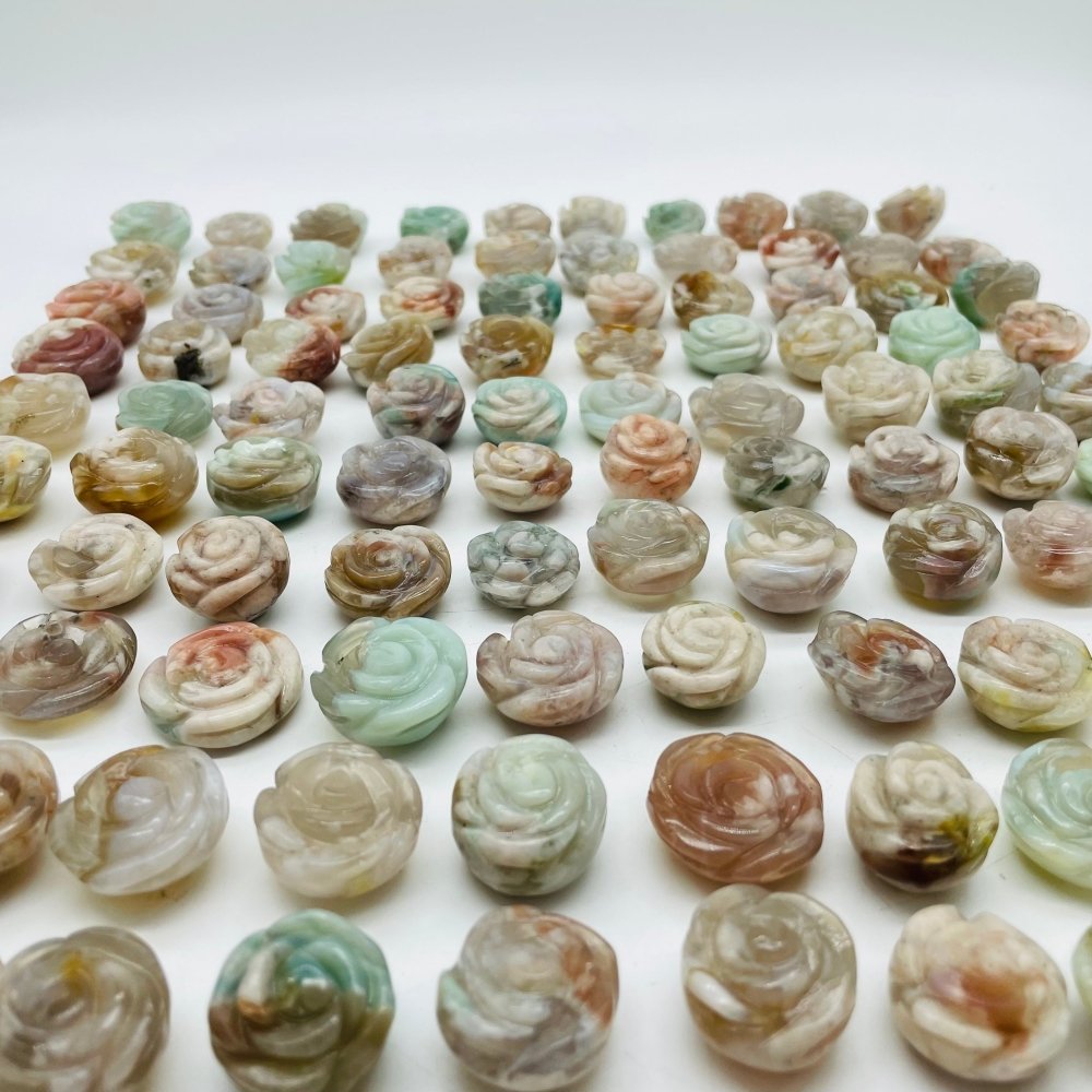 100 Pieces Beautiful Sakura Flower Agate Flower Carving -Wholesale Crystals