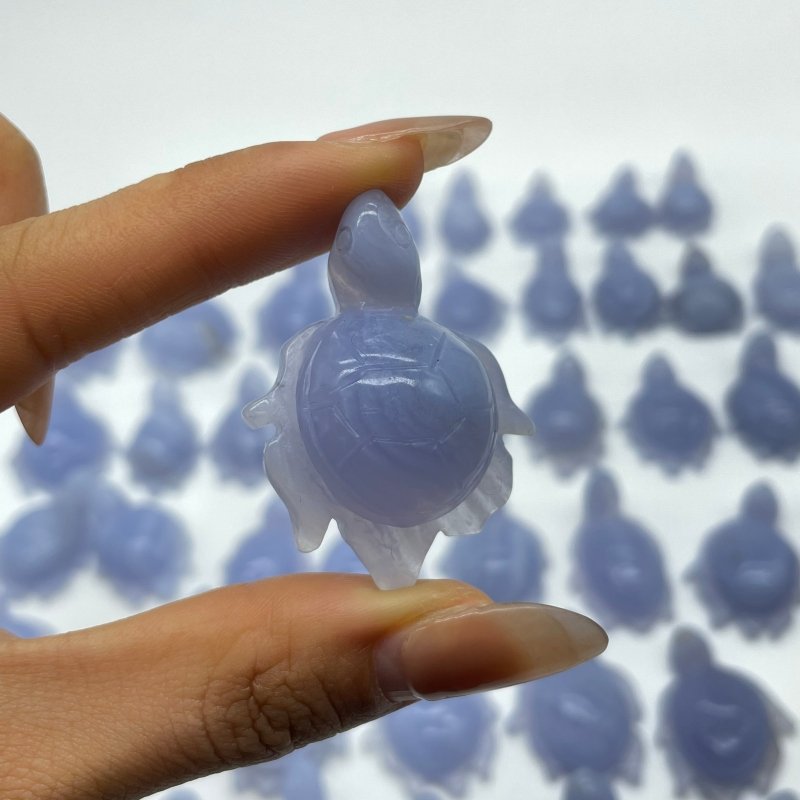 51 Pieces Blue Lace Agate Sea Turtle Carving - Wholesale Crystals