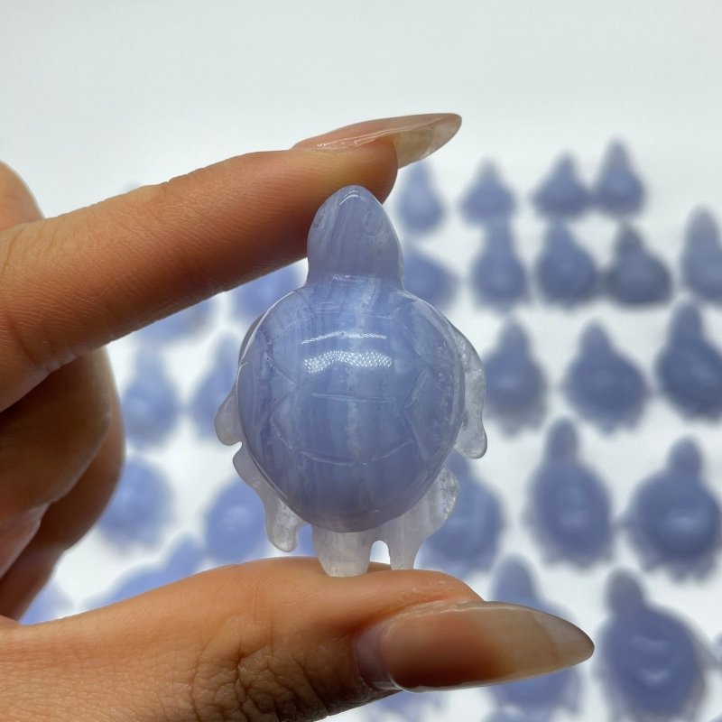 51 Pieces Blue Lace Agate Sea Turtle Carving - Wholesale Crystals