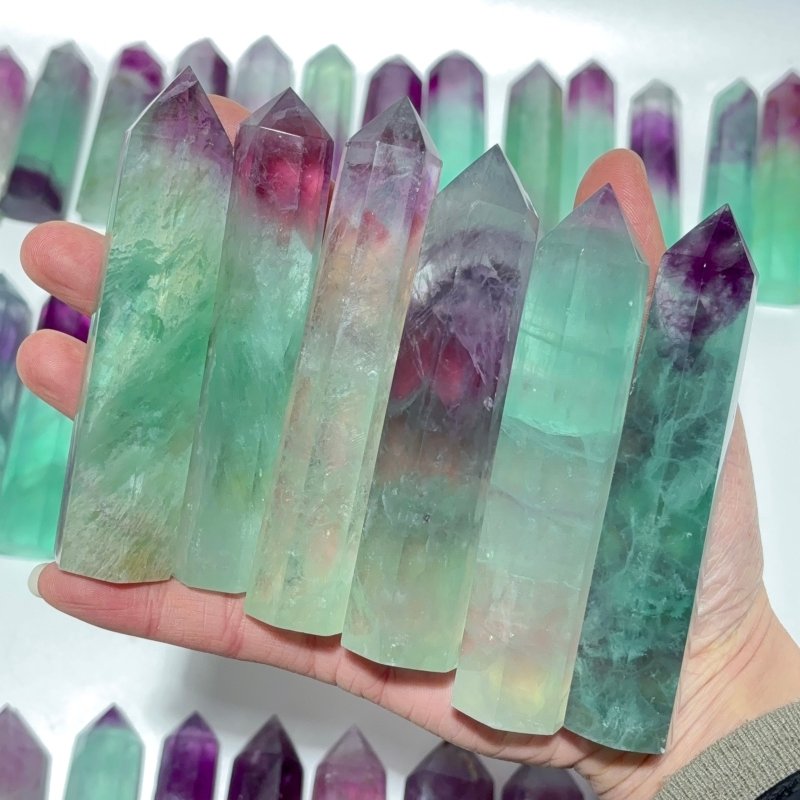 55 Pieces Watermelon Colourful Fluorite Tower -Wholesale Crystals