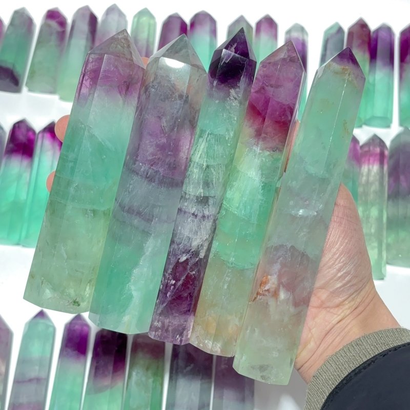 55 Pieces Watermelon Colourful Fluorite Tower -Wholesale Crystals