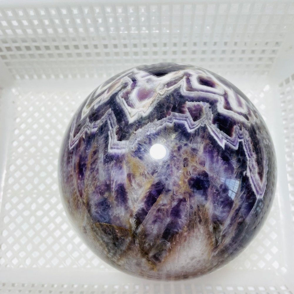 5.9in High Quality Large Chevron Amethyst Sphere -Wholesale Crystals