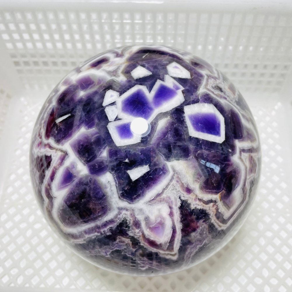 5.9in High Quality Large Chevron Amethyst Sphere -Wholesale Crystals