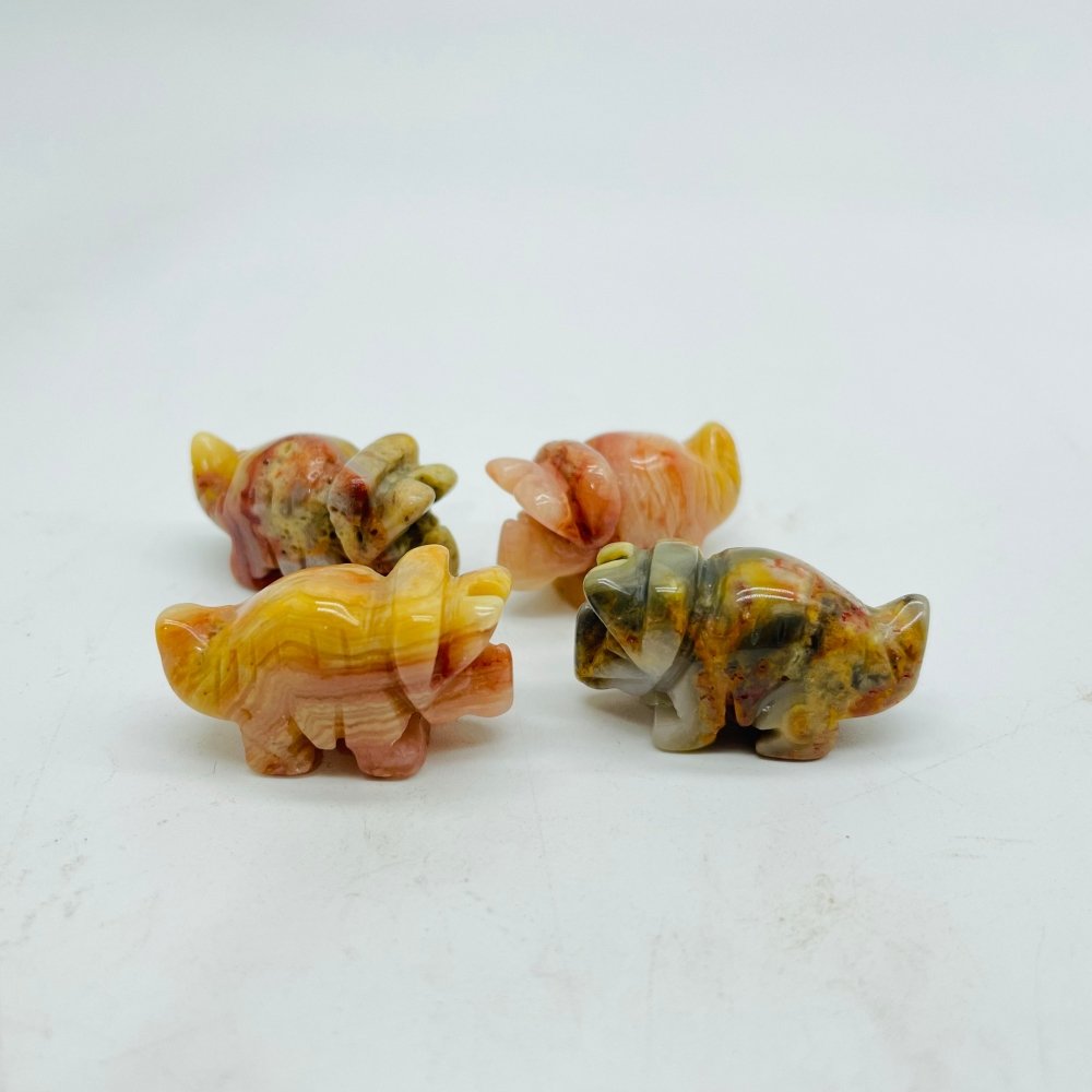 5Types Mini Three Horns Dinosaur Carving Wholesale -Wholesale Crystals