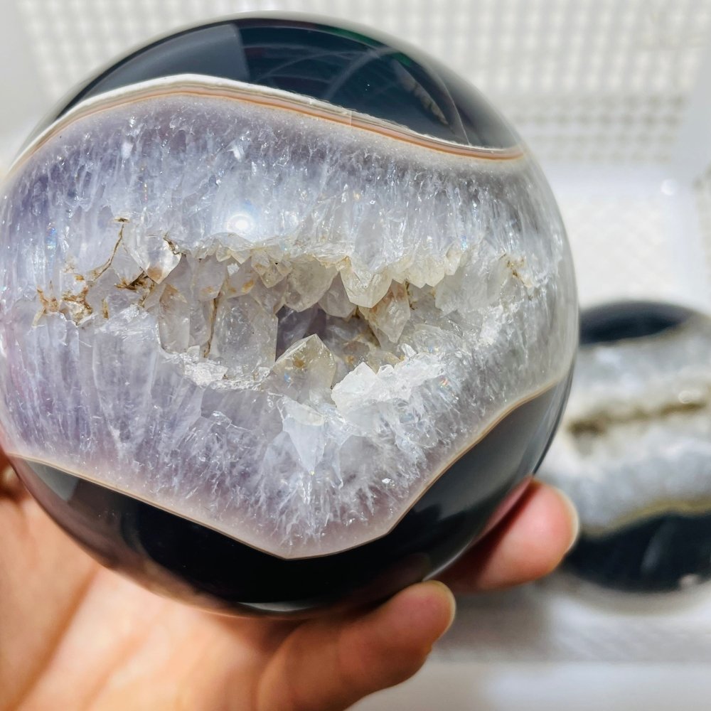 6 Pieces Beautiful Geode Agate Spheres -Wholesale Crystals