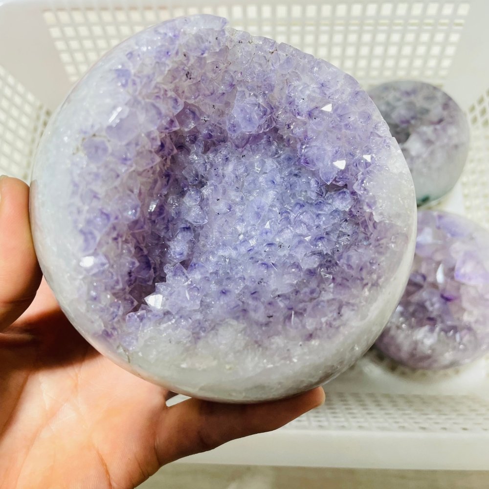 6 Pieces High Quality Amethyst Geode Spheres -Wholesale Crystals
