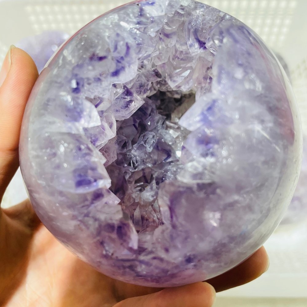 6 Pieces High Quality Amethyst Geode Spheres -Wholesale Crystals