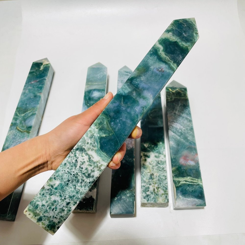 6 Pieces Large Ocean Jasper Four-Sided Tower -Wholesale Crystals