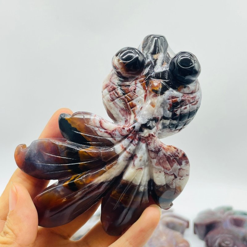 12 Pieces Ocean Jasper GoldFish Carving -Wholesale Crystals