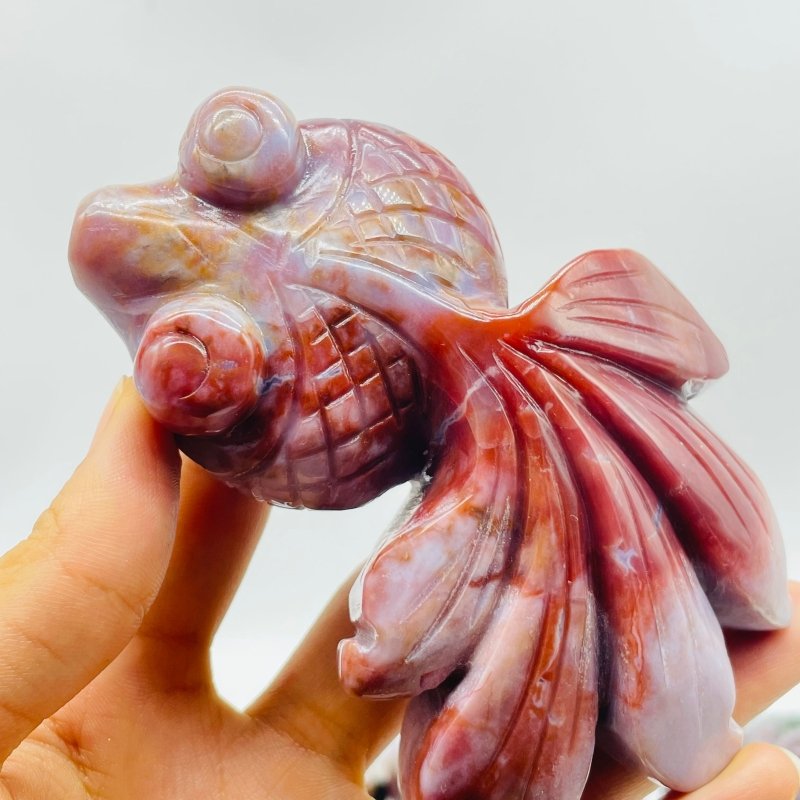 12 Pieces Ocean Jasper GoldFish Carving -Wholesale Crystals