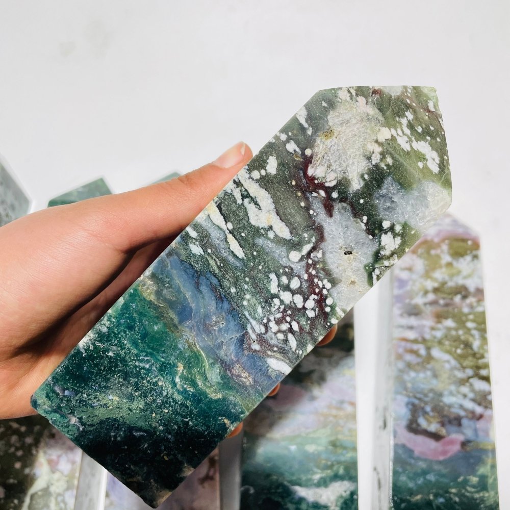 6 Pieces Ocean Jasper Tower Points -Wholesale Crystals