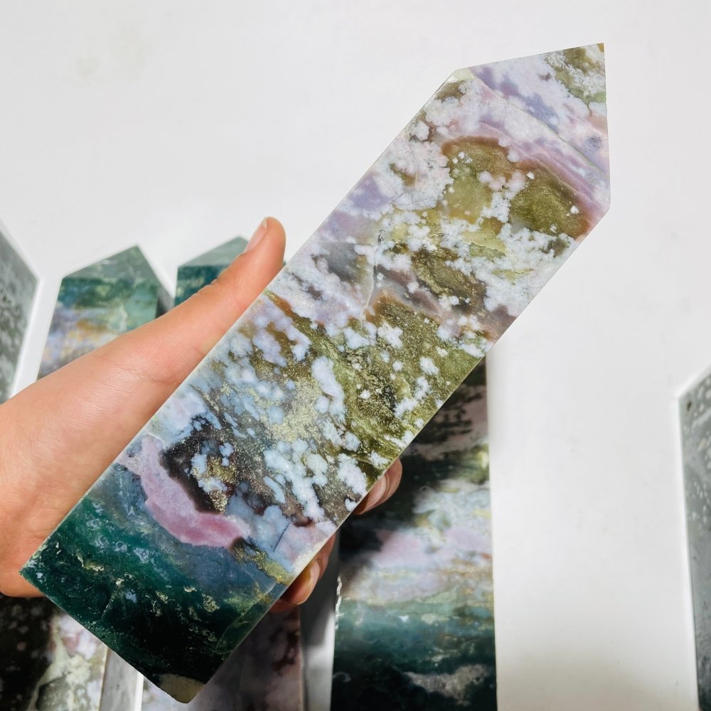 6 Pieces Ocean Jasper Tower Points -Wholesale Crystals