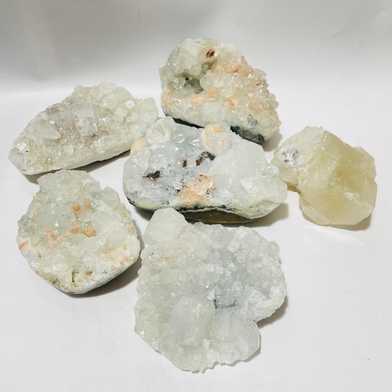 6 Pieces Raw Large Apophyllite Stone -Wholesale Crystals