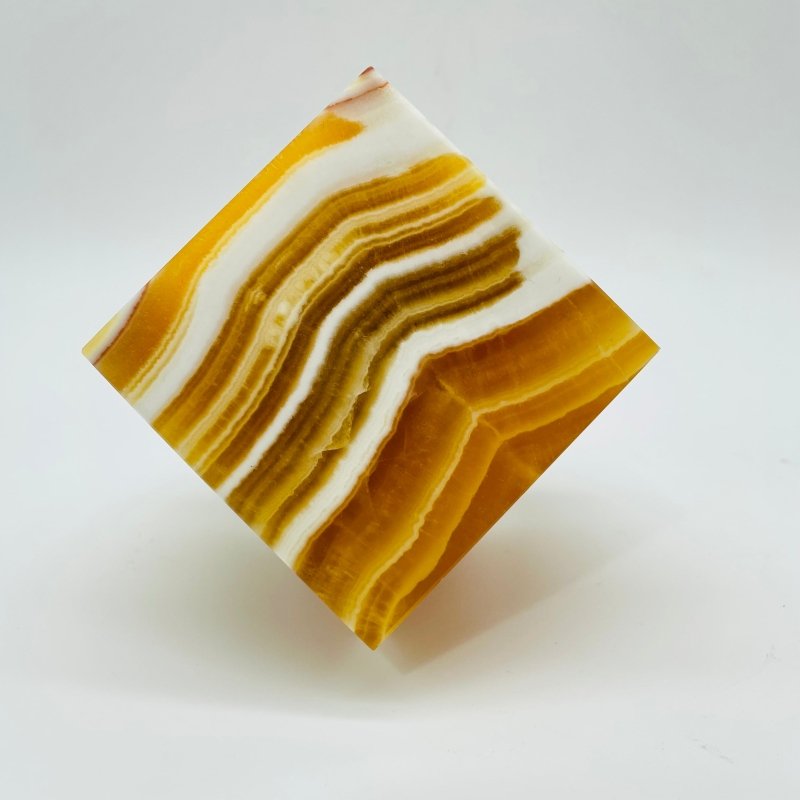 6 Pieces Stripe Yellow Calcite Stand Cube -Wholesale Crystals