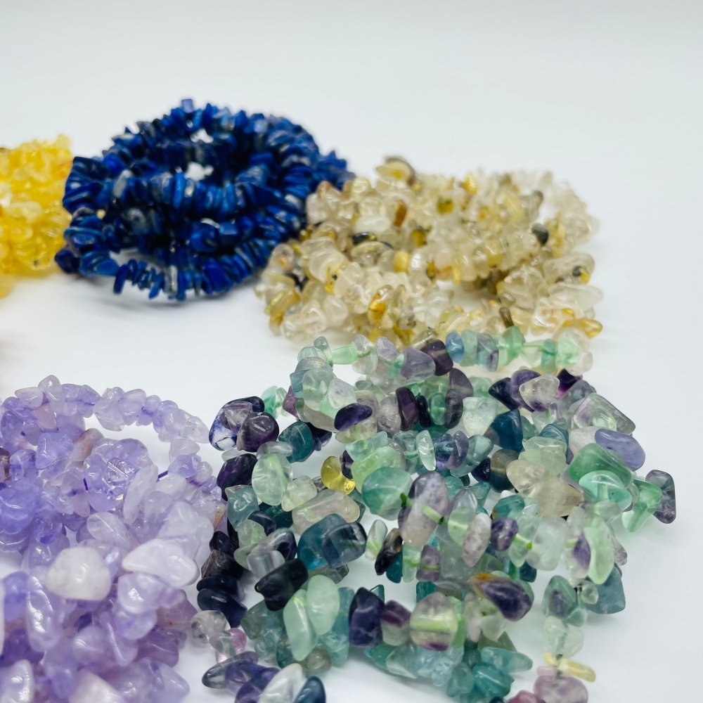 6 Types Chip Bracelet Lapis Lazuli & Fluorite Wholesale -Wholesale Crystals