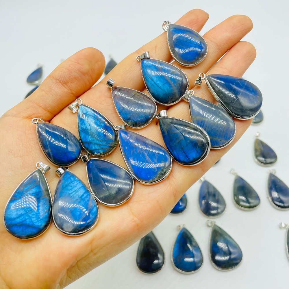 62 Pieces Blue Labradorite Pendant Charm -Wholesale Crystals