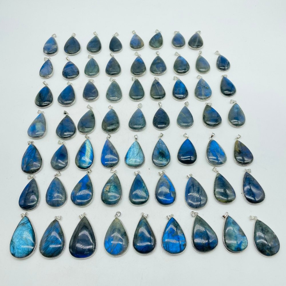 62 Pieces Blue Labradorite Pendant Charm -Wholesale Crystals