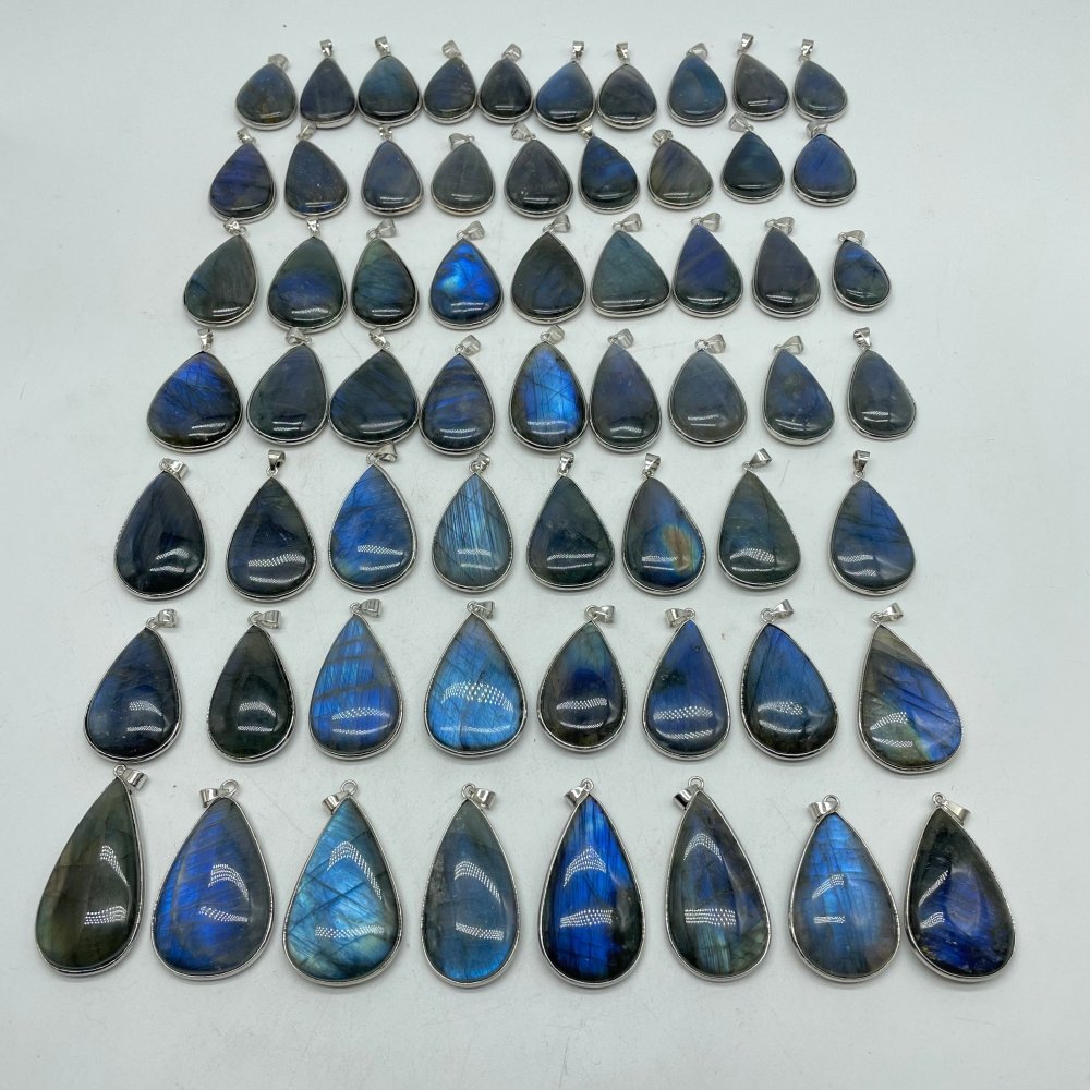 62 Pieces High Quality Labradorite Pendant Charm -Wholesale Crystals