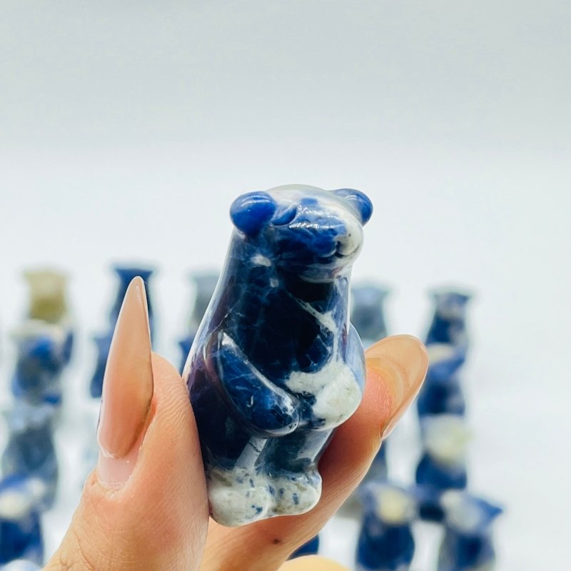 62 Pieces Sodalite Standing Polar Bear Carving -Wholesale Crystals