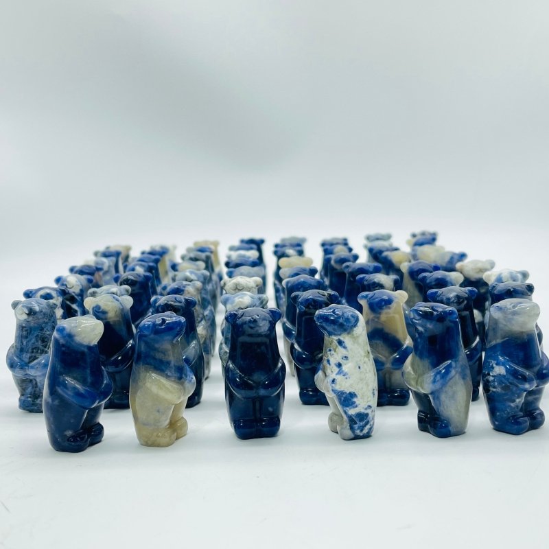 62 Pieces Sodalite Standing Polar Bear Carving -Wholesale Crystals