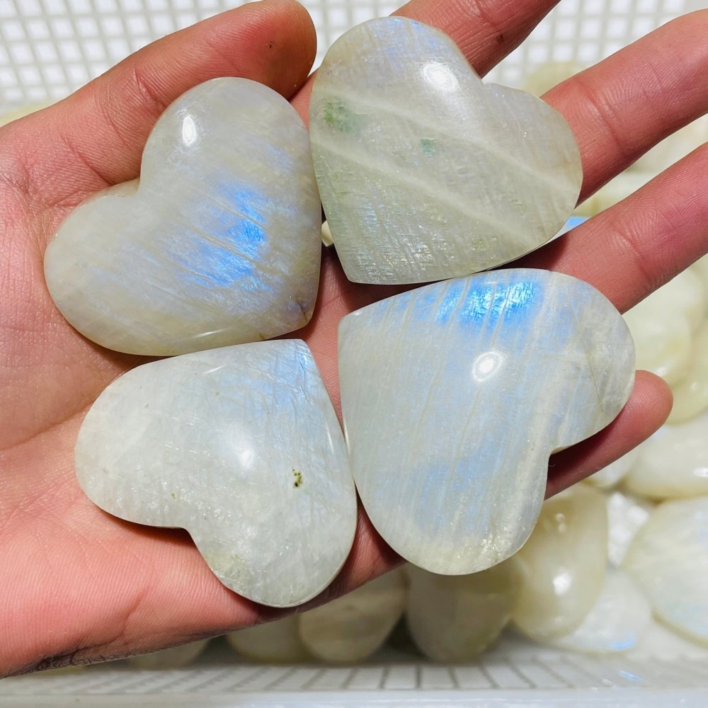 66 Pieces High Quality Moonstone Heart -Wholesale Crystals