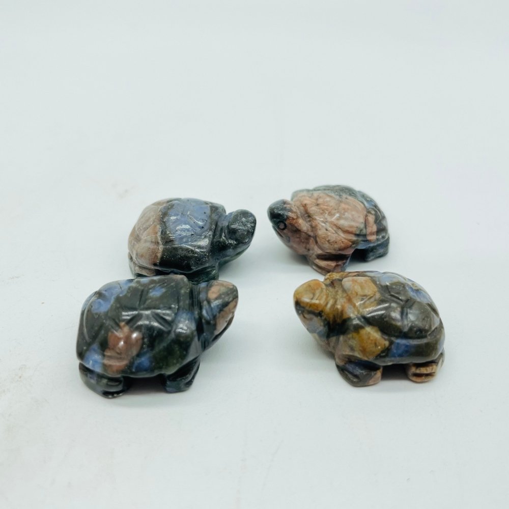 6Types Mini Tortoise turtle Moss Agate&Caribbean Chevron Amethyst Carving Animals Wholesale -Wholesale Crystals