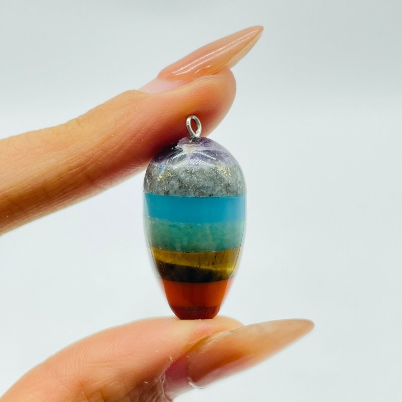 7 Chakra Bullet Shape Pendant Crystals Wholesale - Wholesale Crystals