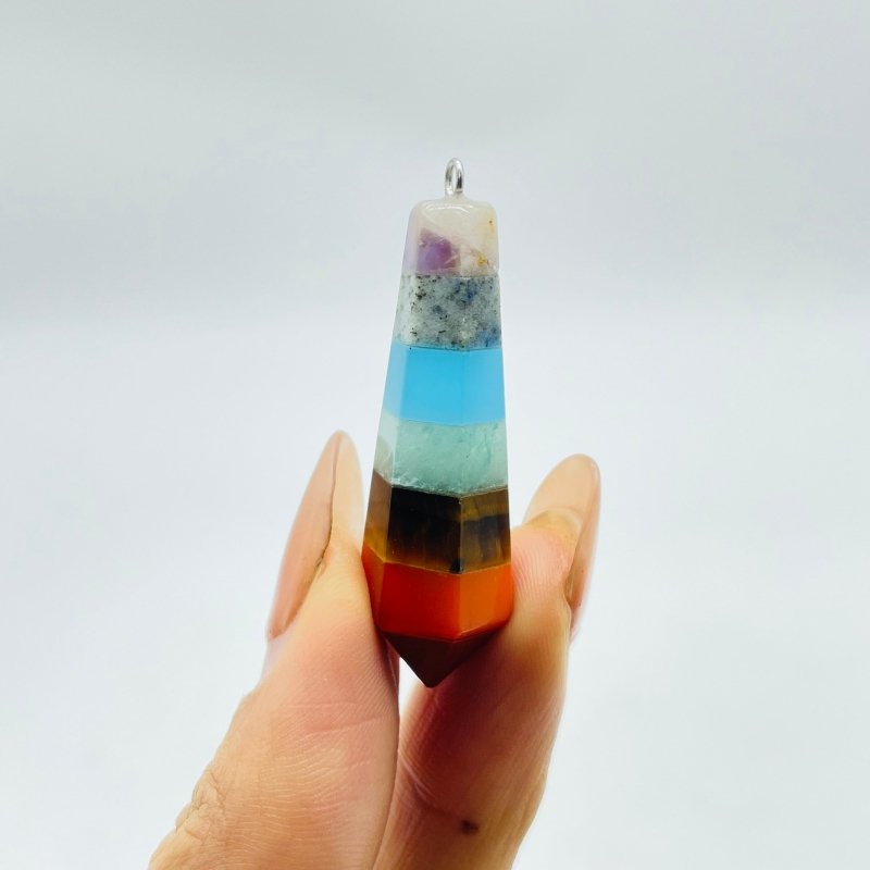 7 Chakra Pendulum Point Pendant Wholesale - Wholesale Crystals