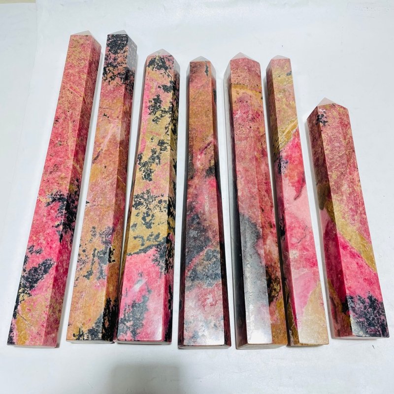 7 Pieces Beautiful Large Red Rhodonite Tower -Wholesale Crystals