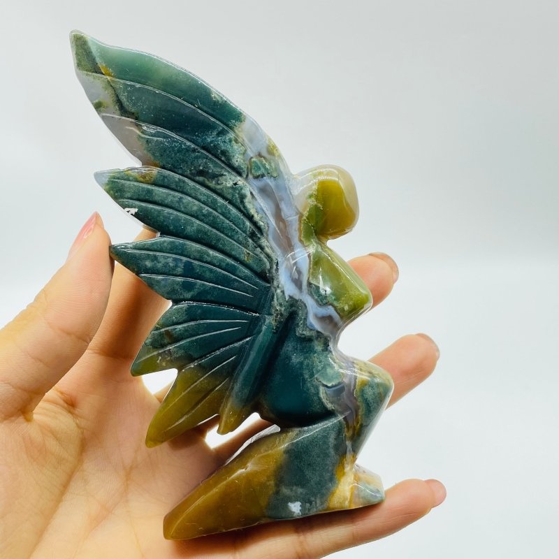 7 Pieces Beautiful Ocean Jasper Butterfly Fairy Carving -Wholesale Crystals