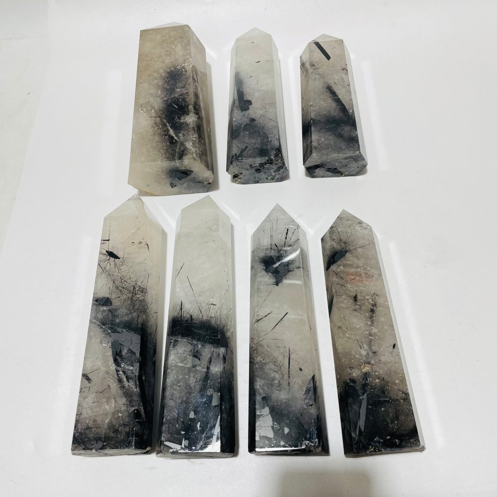 7 Pieces Large Black Tourmaline Crystal Tower -Wholesale Crystals