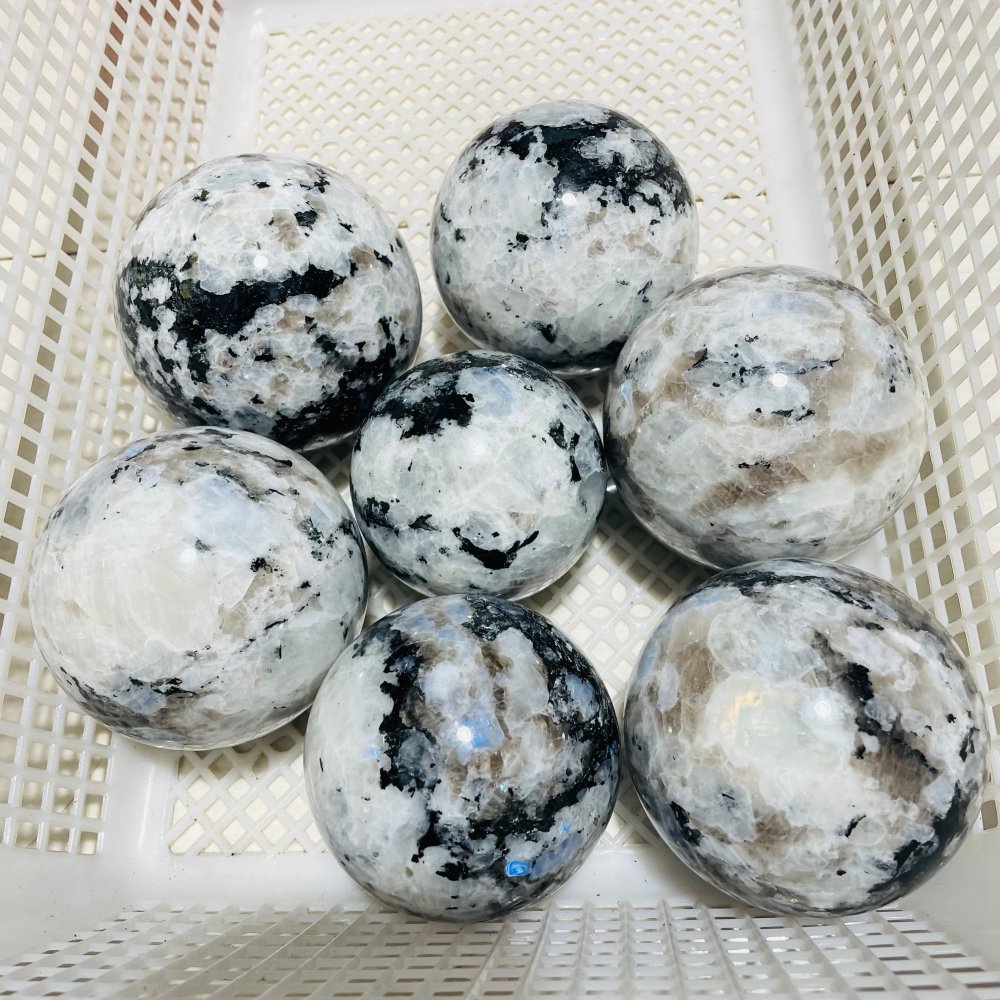 7 Pieces Large Moonstone Sphere Ball -Wholesale Crystals