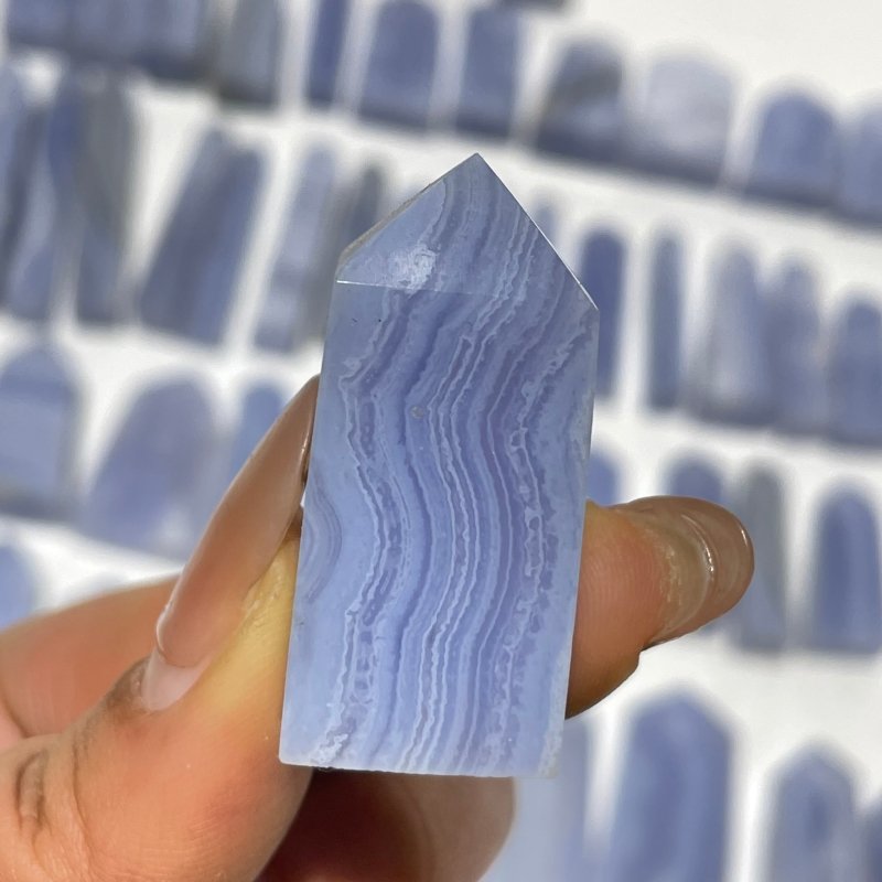 71 Pieces High Quality Blue Lace Agate Four-Sided Points -Wholesale Crystals