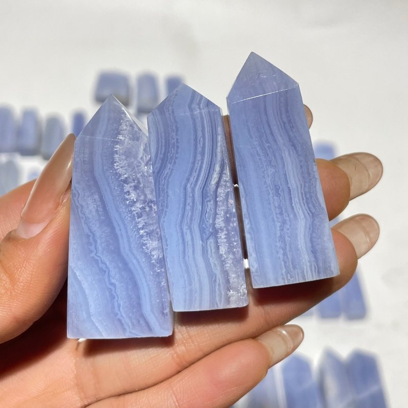 71 Pieces High Quality Blue Lace Agate Four-Sided Points -Wholesale Crystals