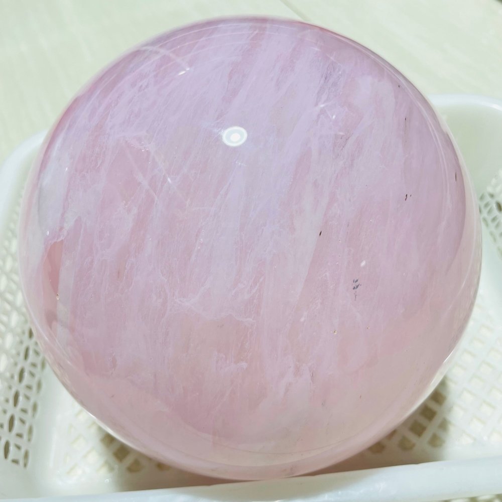 7.2in Pink Smelted Quartz Sphere -Wholesale Crystals