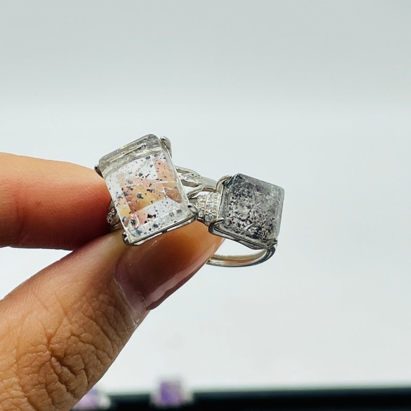 73 Pieces Super 7 Strawberry Quartz Different Styles Sterling Silver Ring -Wholesale Crystals