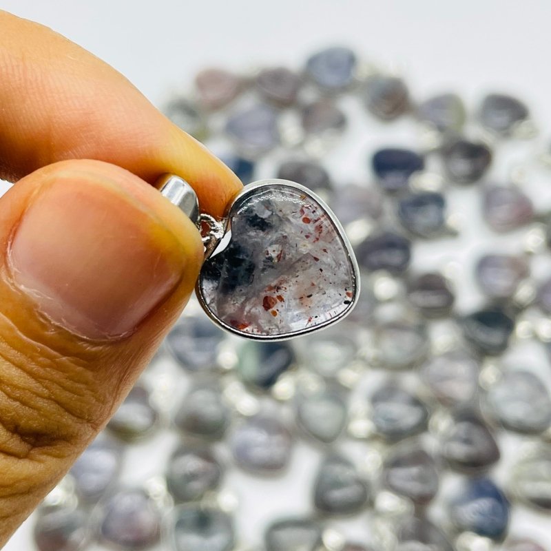 77 Pieces Cordierite Stone Heart Pendant -Wholesale Crystals
