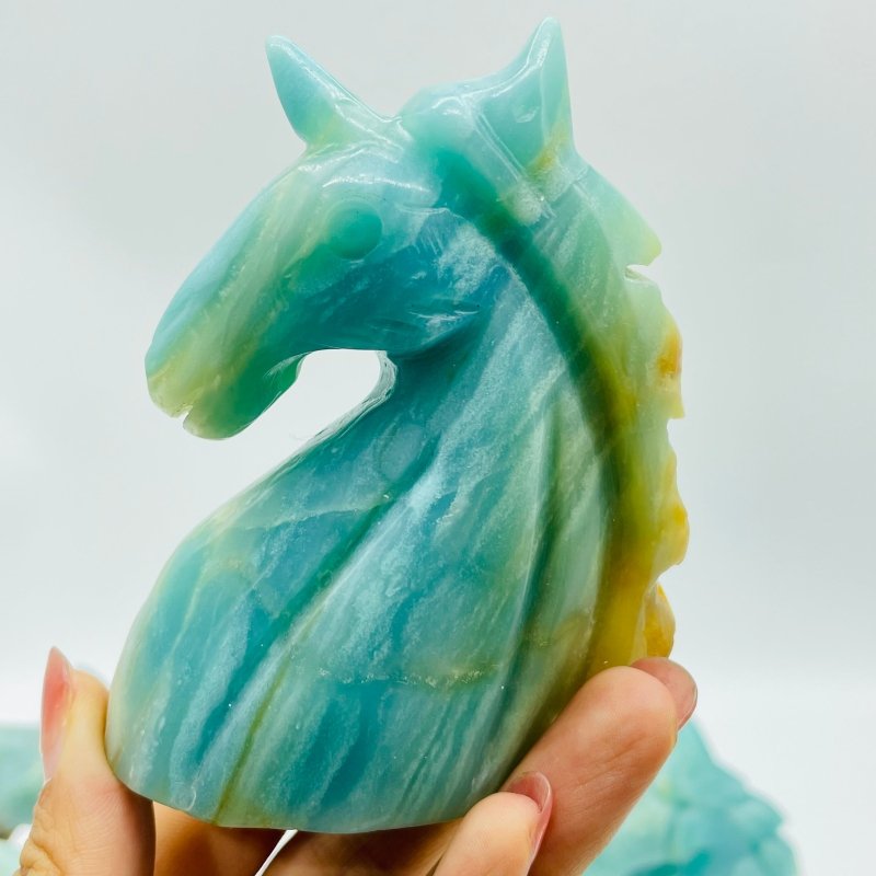 8 Pieces Caribbean Calcite Unicorn Carving -Wholesale Crystals