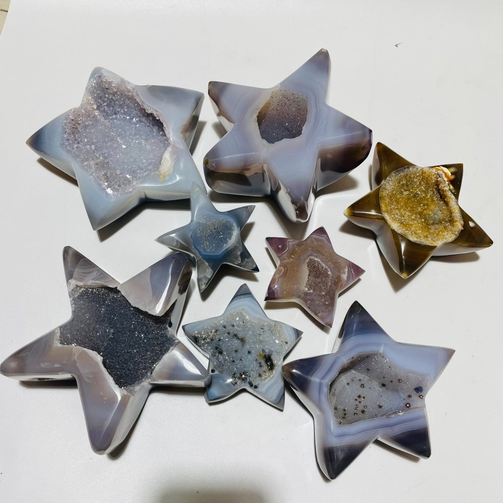 8 Pieces Druzy Agate Geode Star -Wholesale Crystals