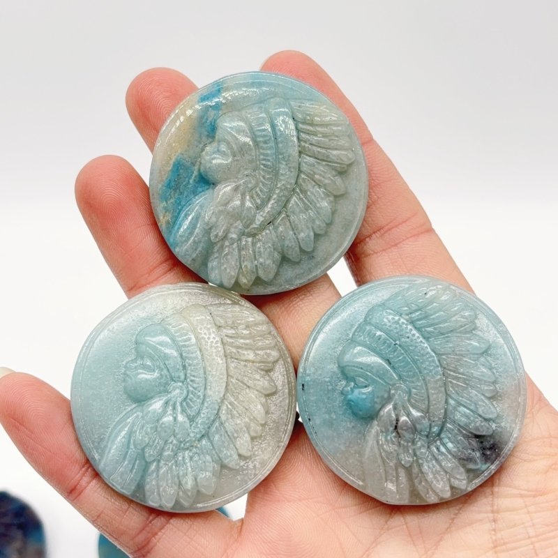 8 Pieces Trolleite Stone Indian Girl Carving -Wholesale Crystals