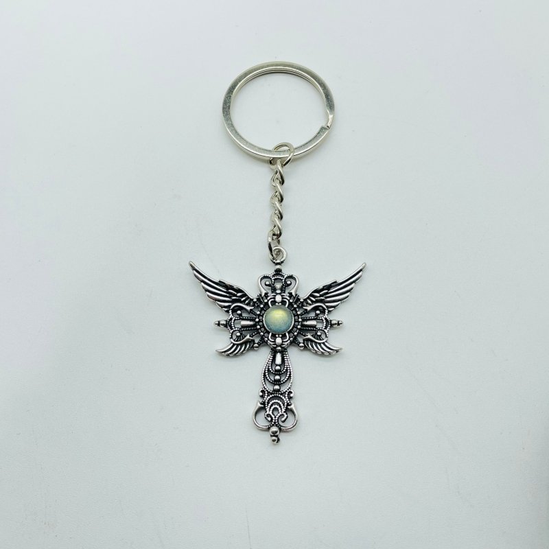 8 Types Crystal Keychain Stone Carving Wholesale Wing Heart Shape - Wholesale Crystals