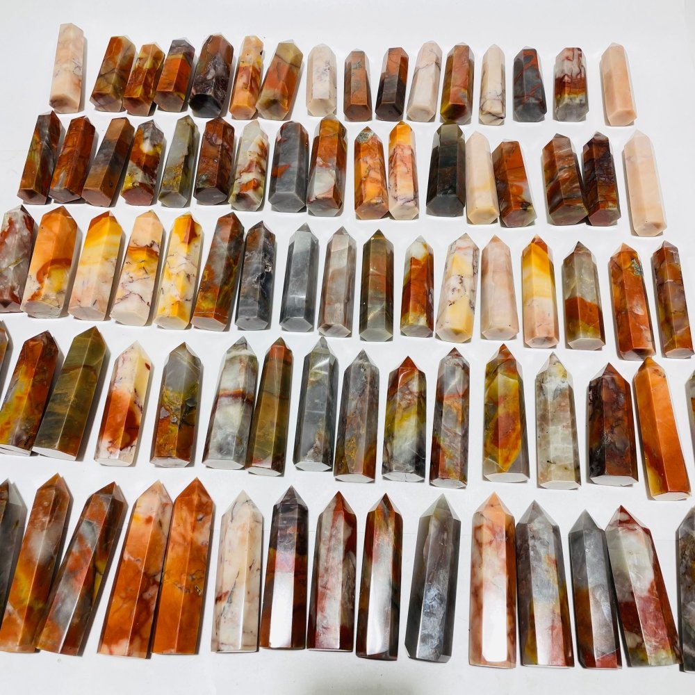 83 Pieces China Red Jasper Stone Points -Wholesale Crystals