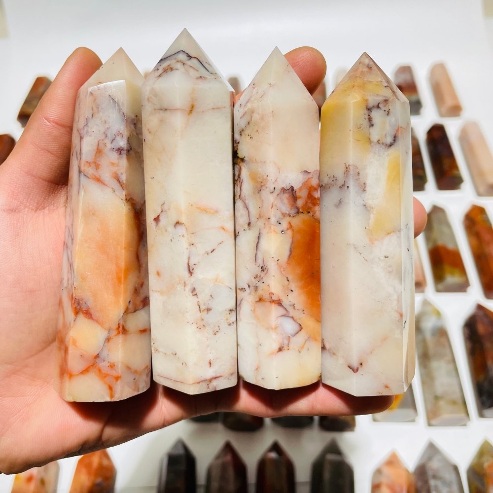 83 Pieces China Red Jasper Stone Points -Wholesale Crystals