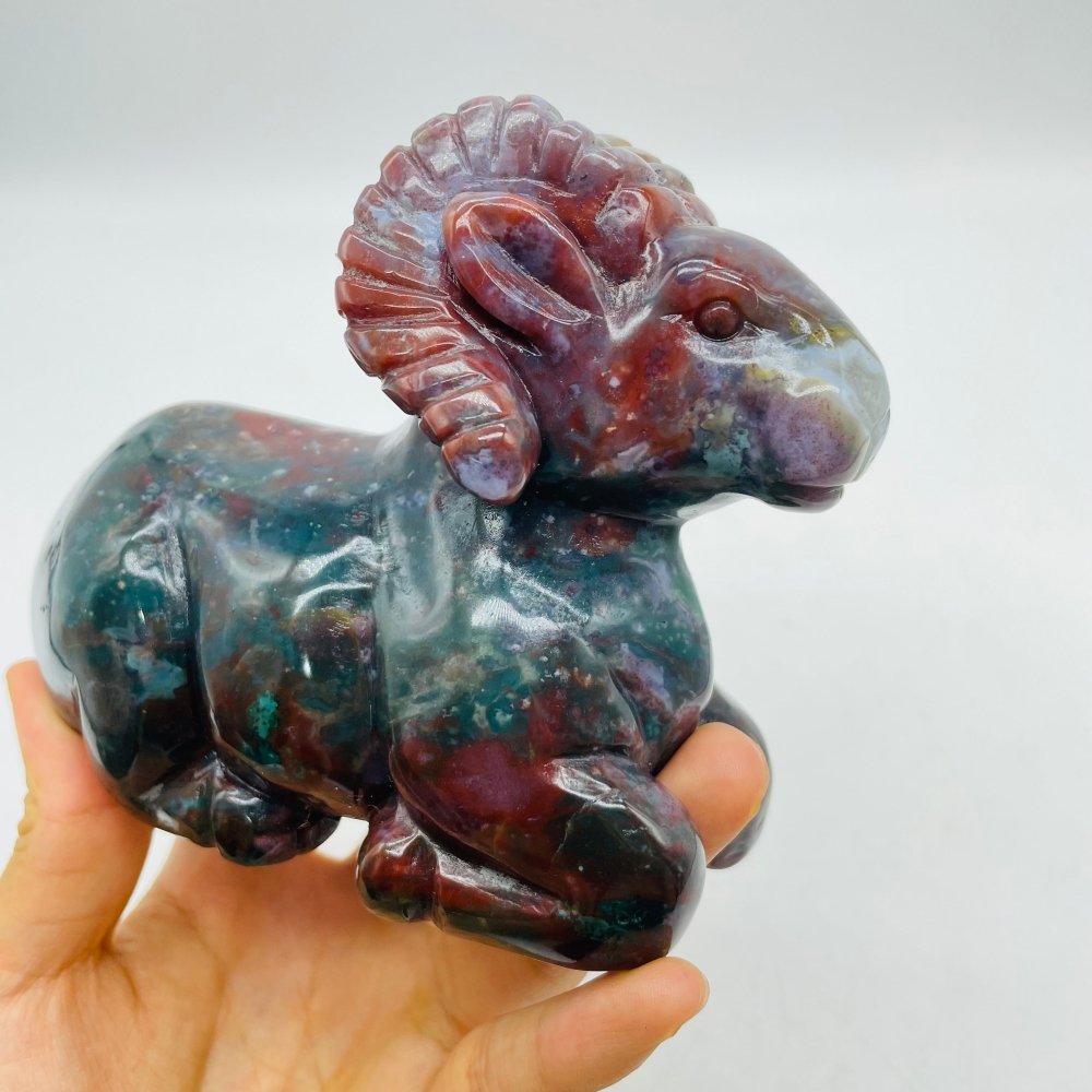 High Quality Ocean Jasper Goat Carving -Wholesale Crystals