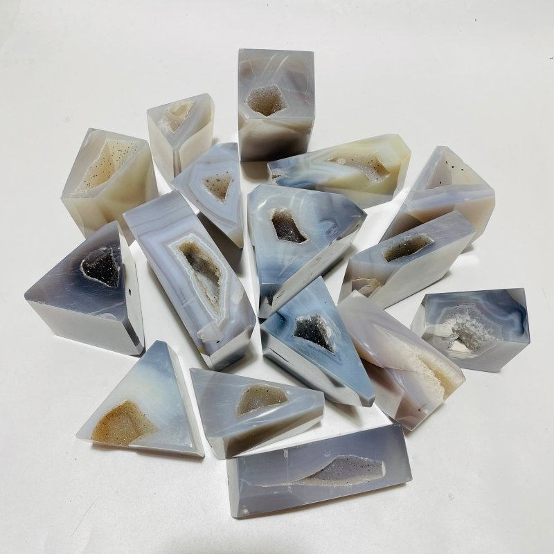 16 Pieces Agate Geode Druzy Free Form -Wholesale Crystals